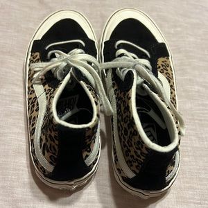 Vans ultra cushion high top sneakers with cheetah print